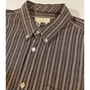 Territory Ahead Long Sleeve Stripe Western Cowboy Pattern Button Shirt XL Cotton